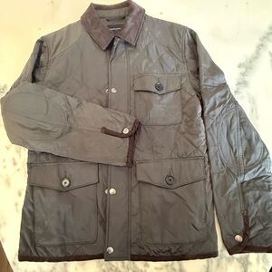 Banana Republic Men's Quilted Jacket with Brown Accents